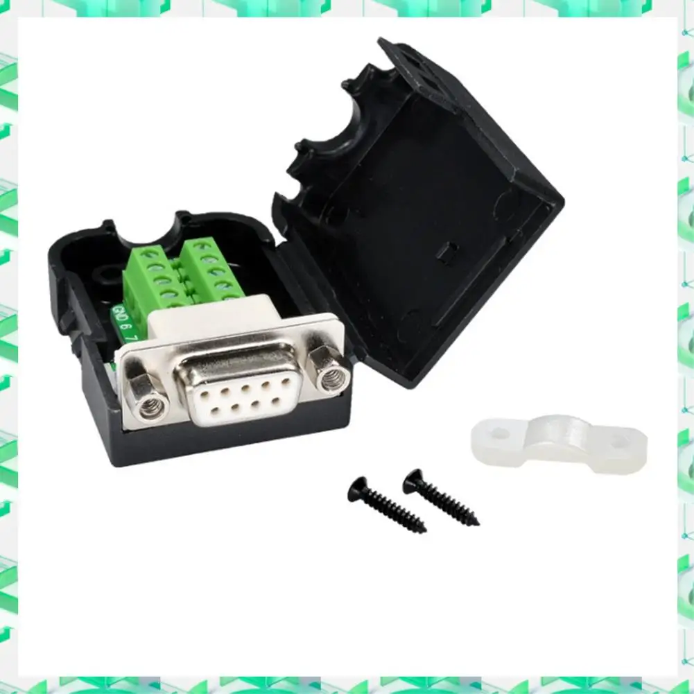 FIZP DB9 Solderless Connector RS232 D-SUB Serial To 9-Pin Port Terminal Male Female Adapter With Case (1Pcs-Male+1Pcs-Female)