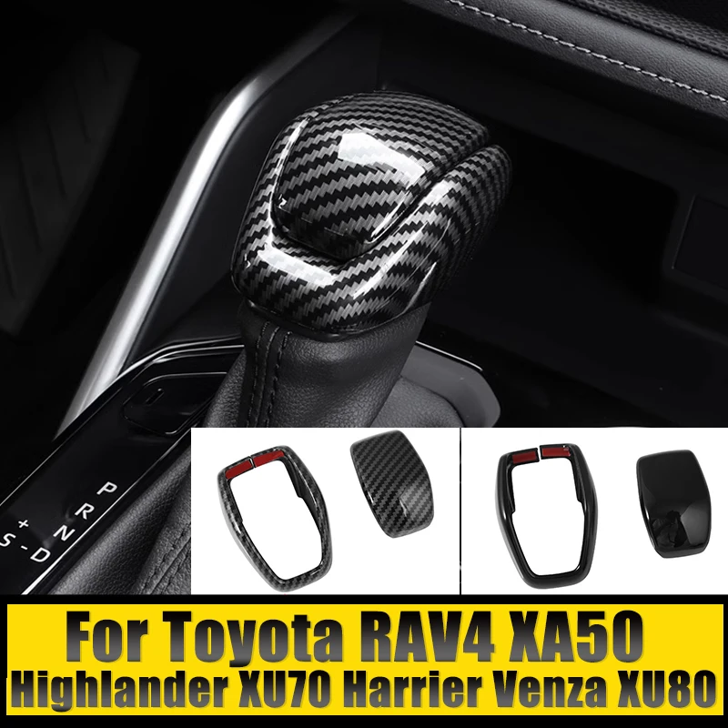 For Toyota RAV4 XA50 Highlander Kluger XU70 Harrier Venza XU80 Hybrid Century Crown S220 ABS Car Gear Shift Knob Head Trim Cover