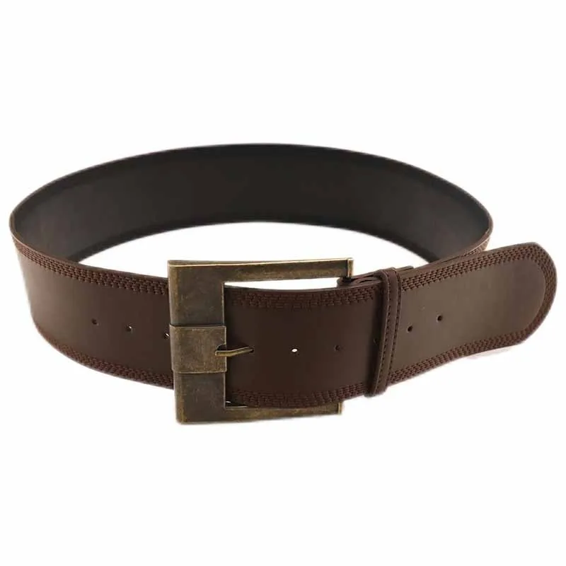 حزام عريض على طراز American Spice Girl، حزام خصر مبطن بتصميم عتيق، حزام مزخرف ممتاز