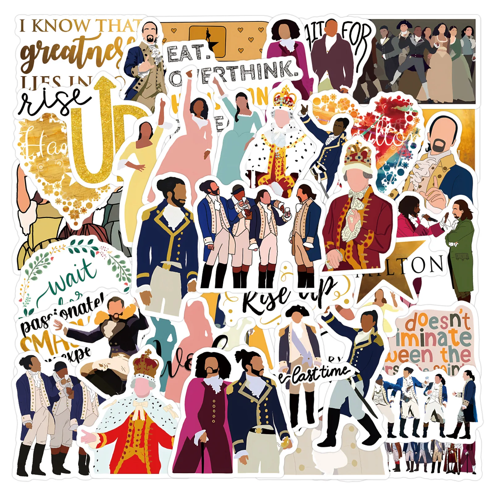 10/55 pçs dos desenhos animados hamilton musical graffiti adesivo dos desenhos animados personalizado diy papelaria caixa copo de água diário decalque à prova dwaterproof água brinquedo