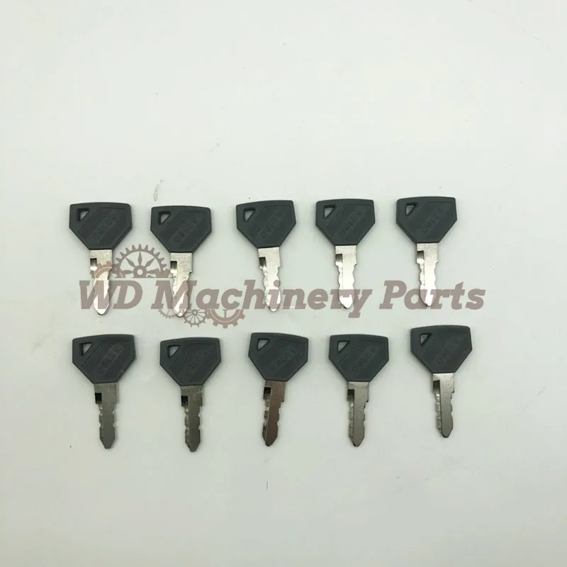 10PCS 52160 key 198360-52160 For Yanmar Machines Excavator Grader Dozer SC2400 SC2450 EX2900 John Deere Tractor Ignition Key