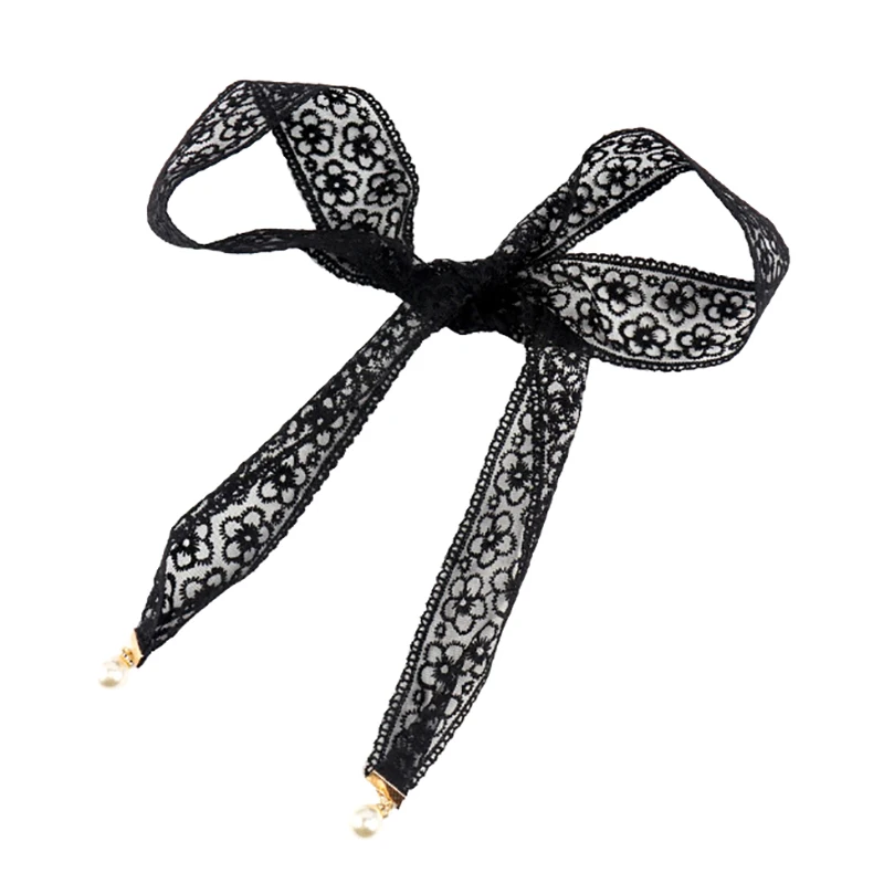 Nuevo cinturón de nudo de encaje de estilo coreano exquisito dulce con colgante de perla cinta larga bufanda falda chaqueta decoración cadena de cintura