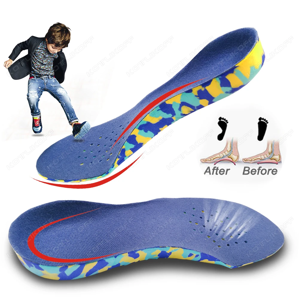 어린이 정형외과 신발 깔창 평발 케어 교정 아치 지지 족저근막염 완화 편안한 스포츠 신발 패드