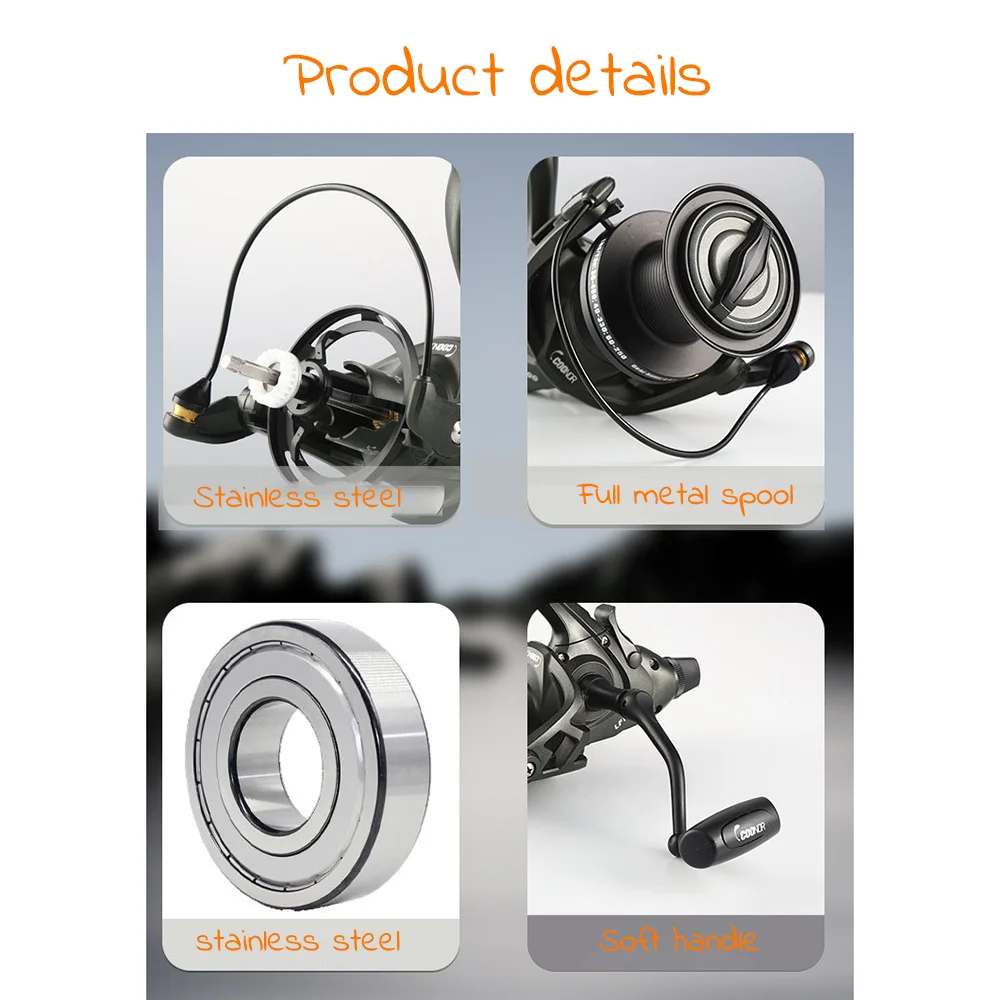 بكرة صيد سمك الشبوط جسم جديد 10000 + 9000 بكرة احتياطية لقضيب الصيد وبكرة مجموعة بكرة صيد دوارة #5