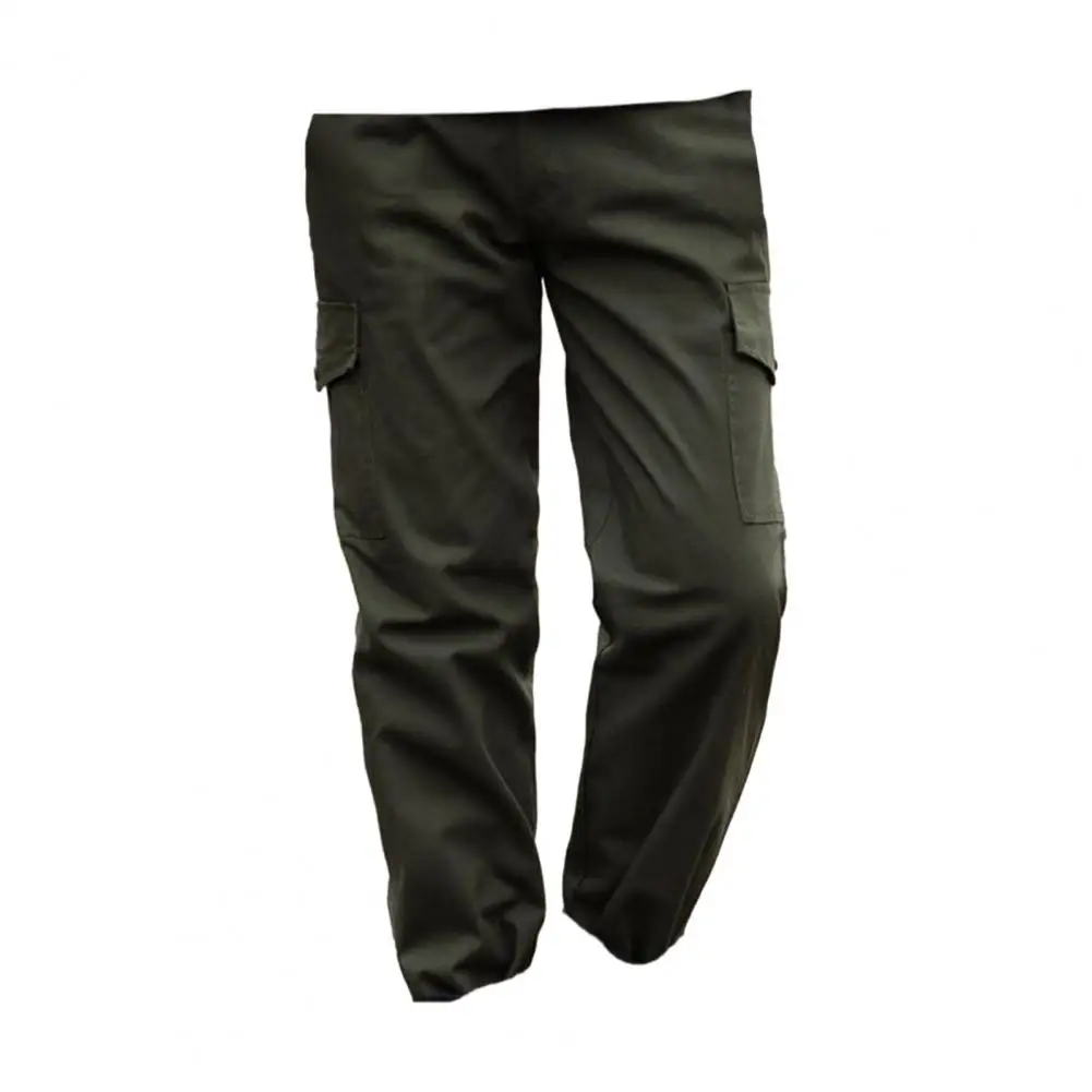 

Solid Color Pants Durable Men's Outdoor Cargo Pants with Breathable Fabric Multiple Pockets for Camping Training Men Cargo Pants