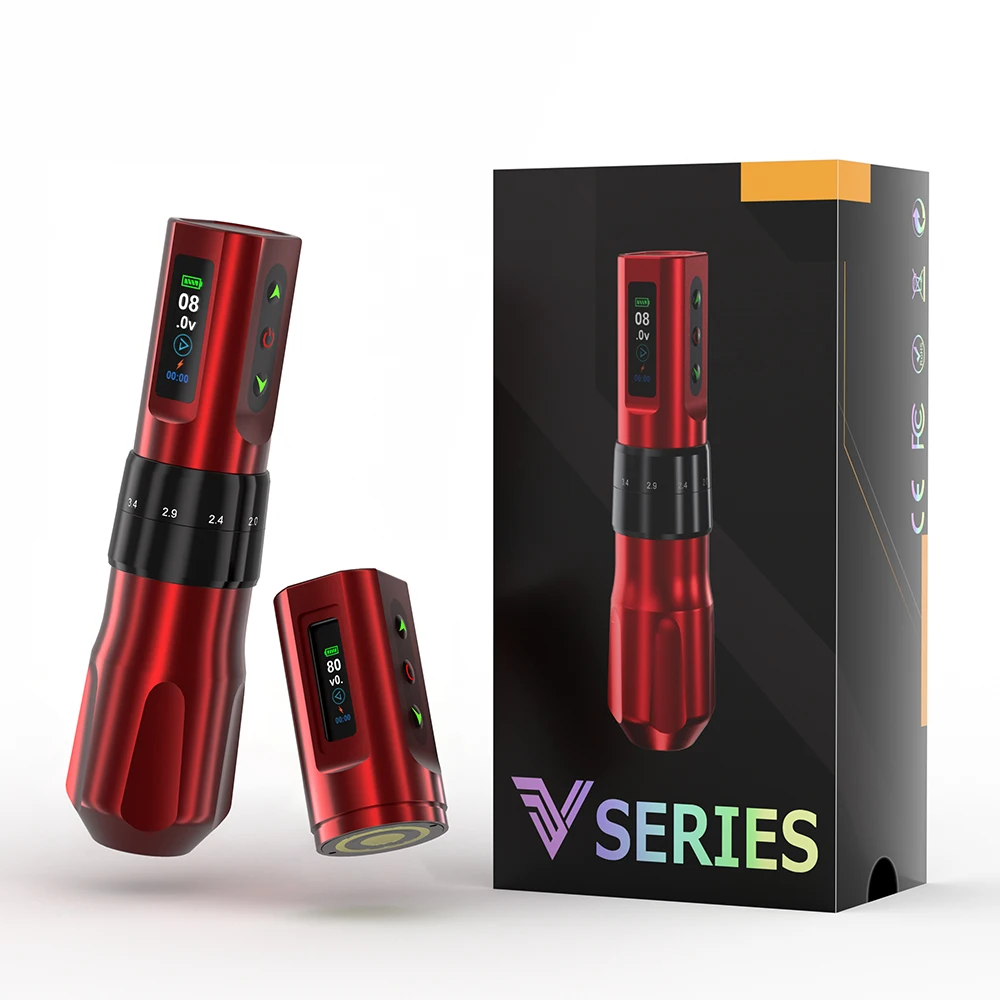

Dual Batteries Stroke 2.0-4.2MM Adjustable Wireless Tattoo Pen Machine for Point Prick and Tattoo