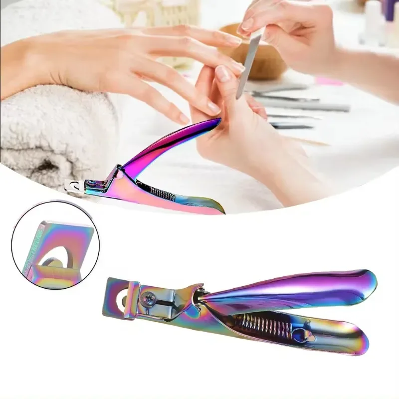 Nail Cuticle Nipper Scissors Stainless Steel Rainbow Tweezer Clipper Dead Skin Remover Scissor Plier Pusher Tool