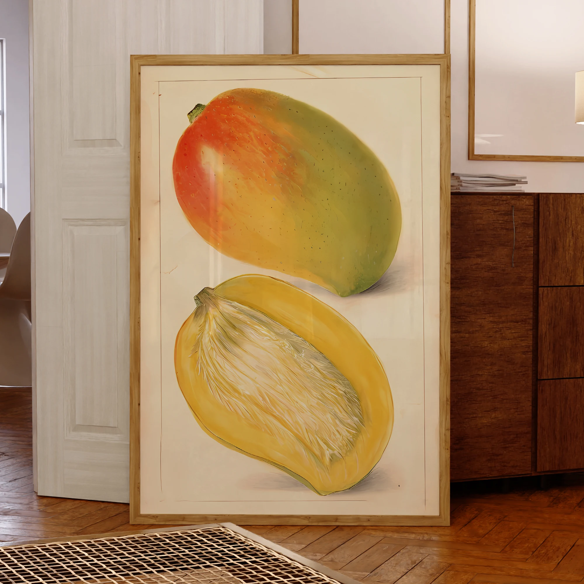 Moderne tropische Früchte Mango Illustration Wand Kunstdrucke Leinwand Malerei Poster Bild für Wohnzimmer wasserdichte Home Decor