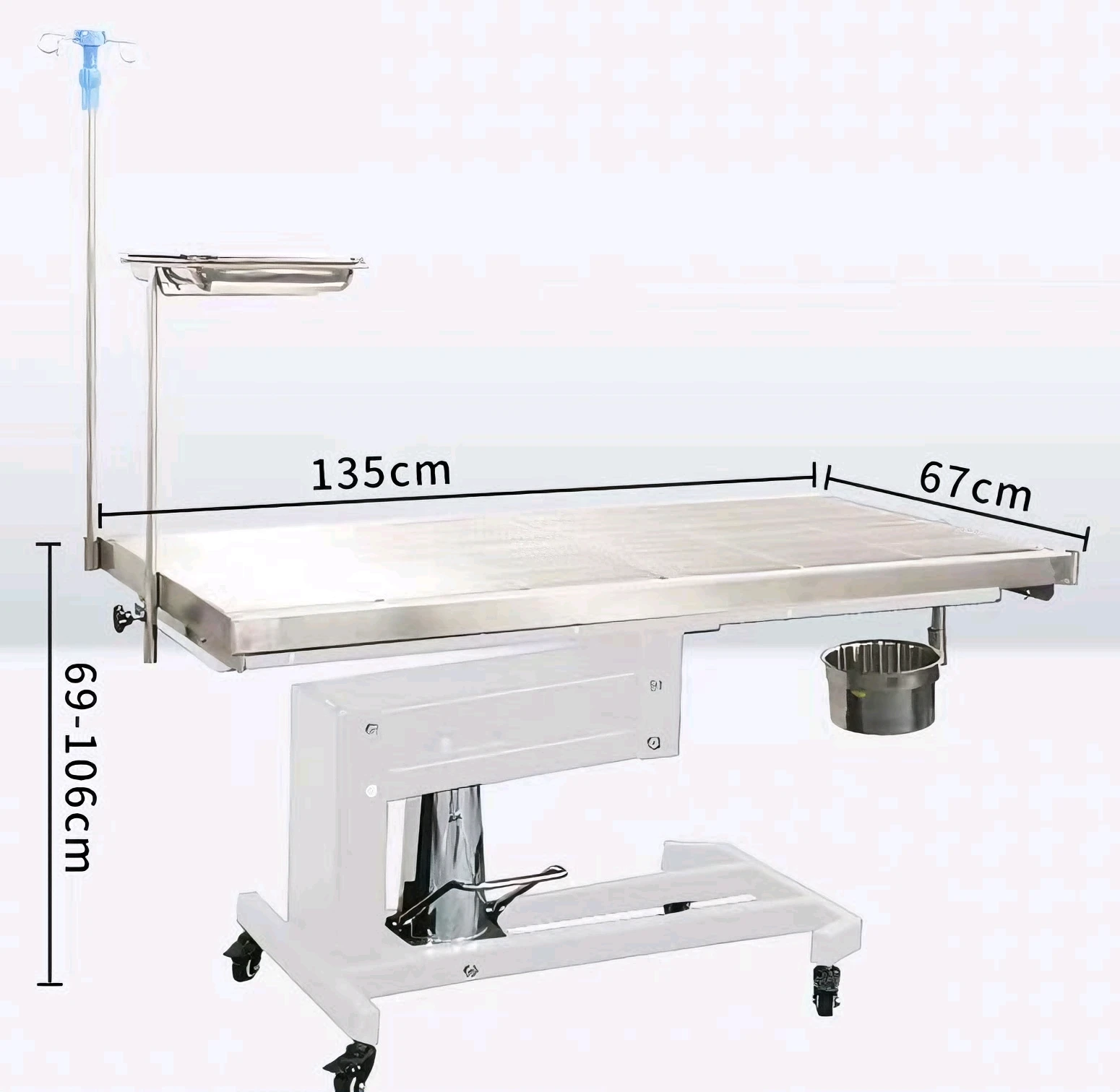 Professional Hydraulic Veterinary Surgery Table Compact Size With Integrated Instrument Tray For Clinics