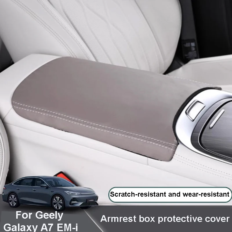 

For Geely Galaxy A7 EM-i 2025 Car Armrest Box Cover Nappa Leather Protective Cover Scratch-resistant Wear-resistant Accessories
