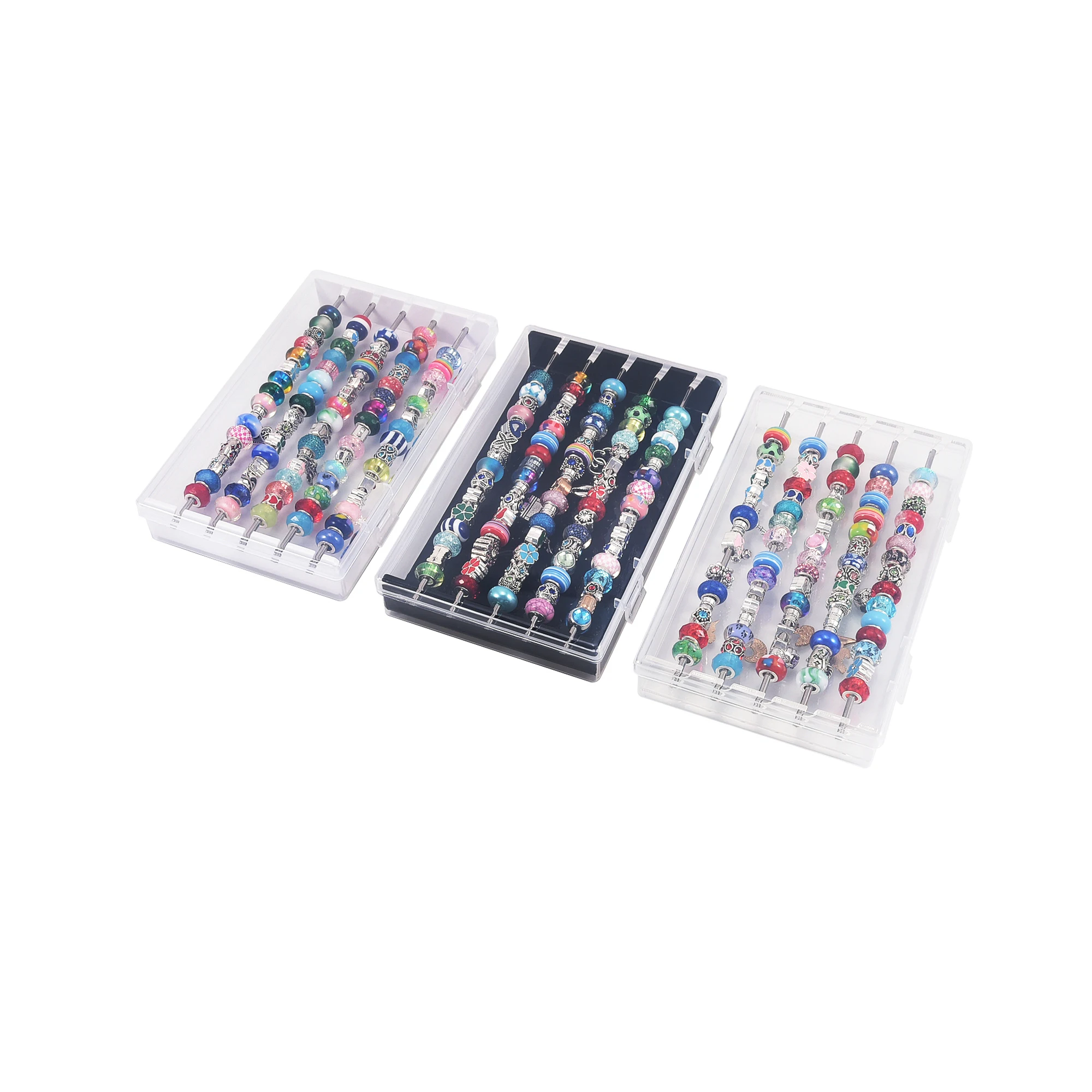 Loose Beads Display Showcase Acrylic Jewelry Bracelet Charms Holder Storage Box Large Capacity Transparent Ring Hanger Dustproof