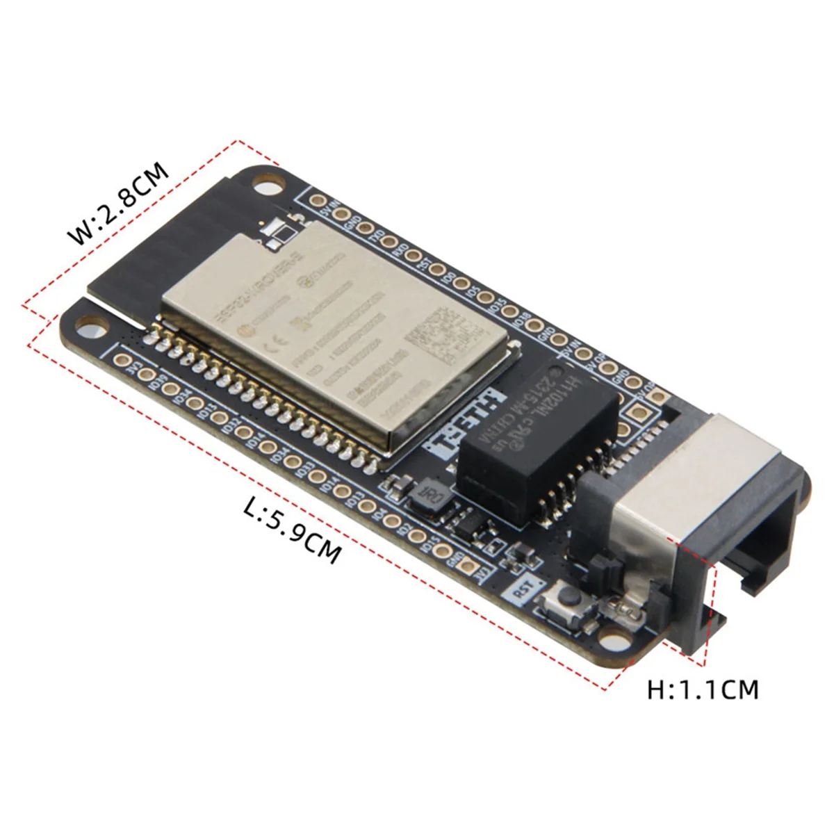 AT87-T-ETH-Lite Development Board ESP32-WOVER-E Ethernet Module Support TF Expandable Power POE Shield H673