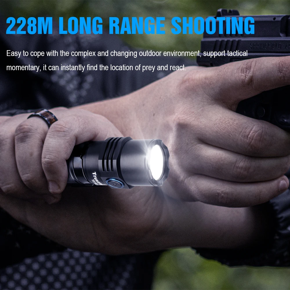 Trustfire T21R Tactical Led Flashlight 2600 Lumen Type C Rechargeable 21700 Battery Powerful Outdoor Lighting High Power Lantern