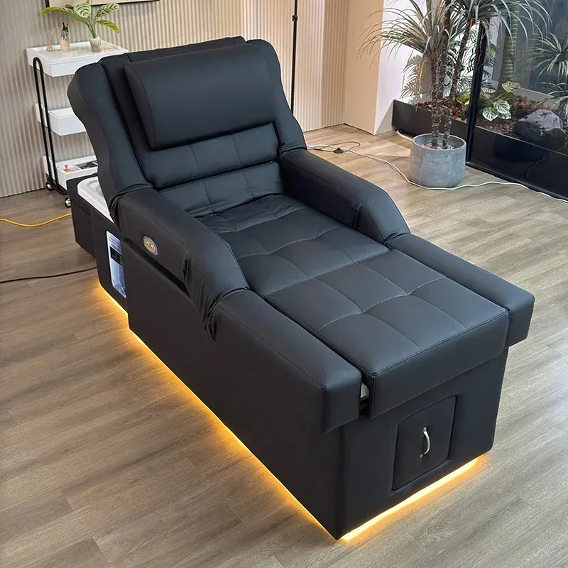 2025 Modern          Salon Shampoo Bed With Back Lift, Hair Washing, Head Massage, Foot Spa & Pedicure Functions