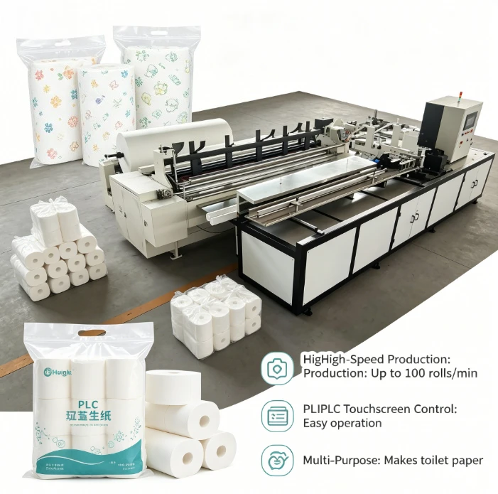 Customized Semi Automatic Toilet Paper Making Machine South Africa With Single Roll Toilet Paper Packing Machine