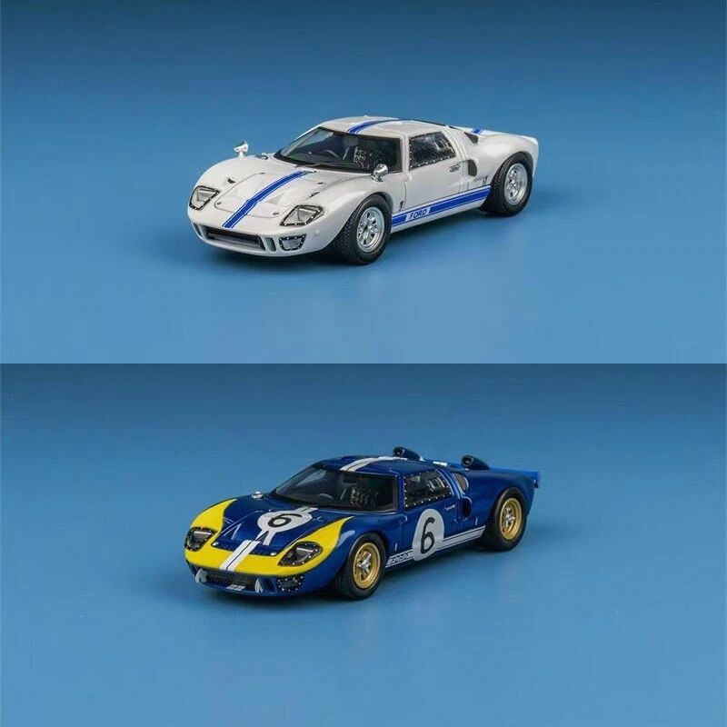 **Pre-Order** Findclassically 1:64 GT40 Mk.I P1059 White / Mk.II P1031 “Holman & Moody” #6 1966 limited500 Diecast Model Car