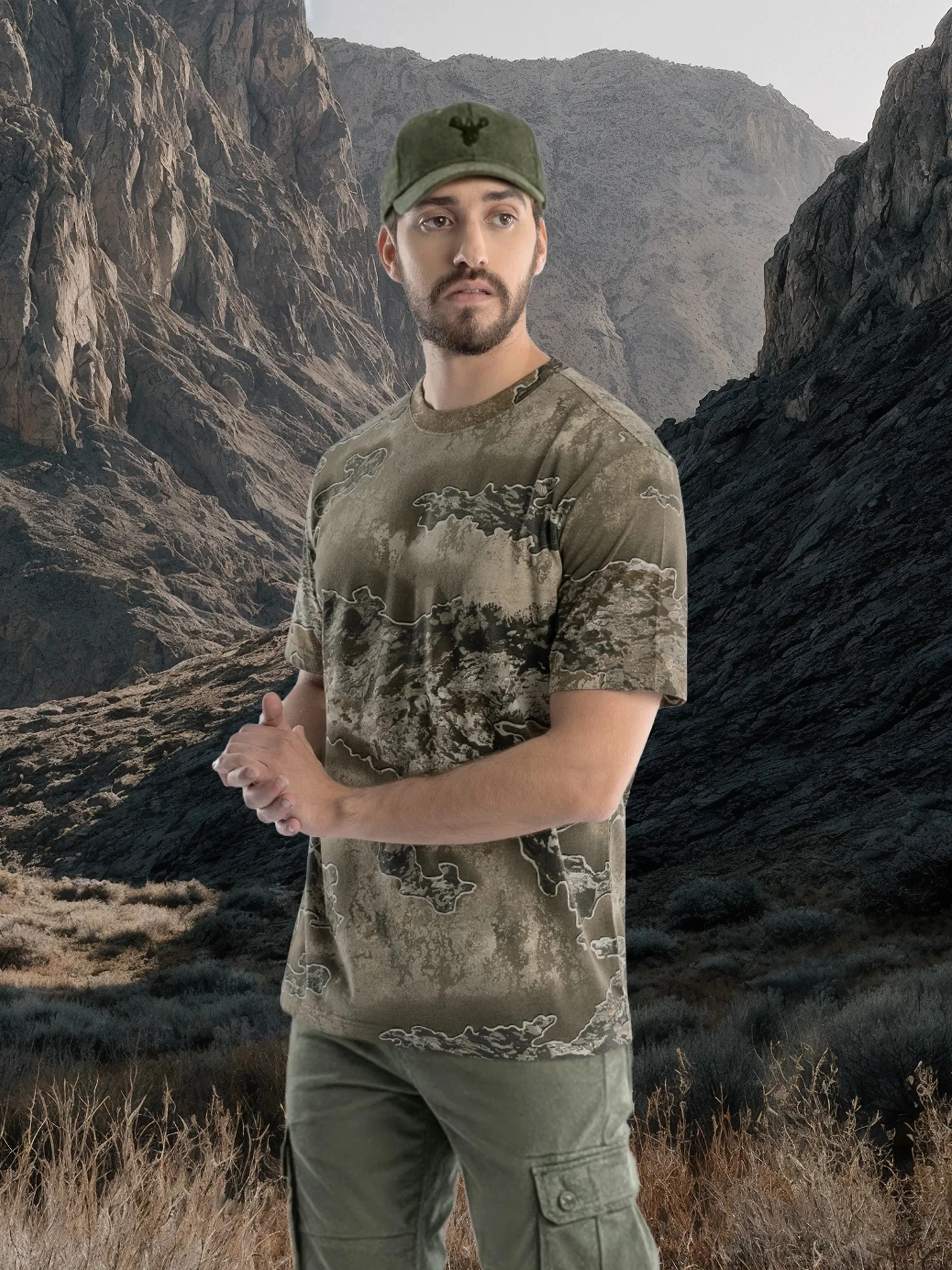 الرجال قصيرة الأكمام التحكم في رائحة الصيد التمويه تي شيرت في الهواء الطلق المحملة لينة تنفس الصيد قميص موقع قراء ملابس للرجال #5