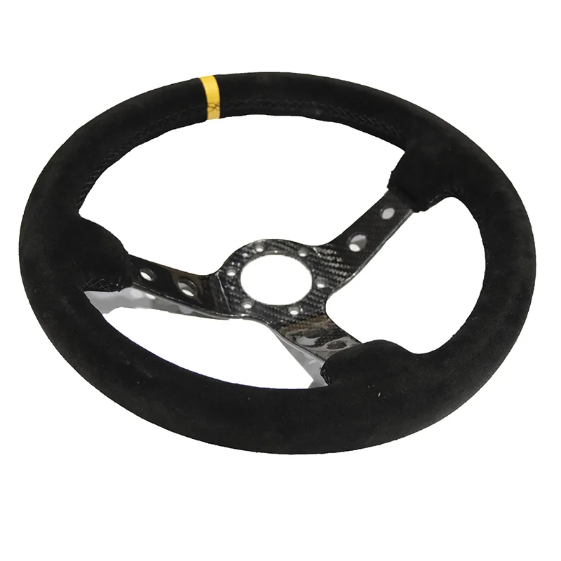 13 Inch 340MM Car Steering Wheel Suede+Carbon Fiber Support Drift Racing Game Steering Wheel Universal For Racing