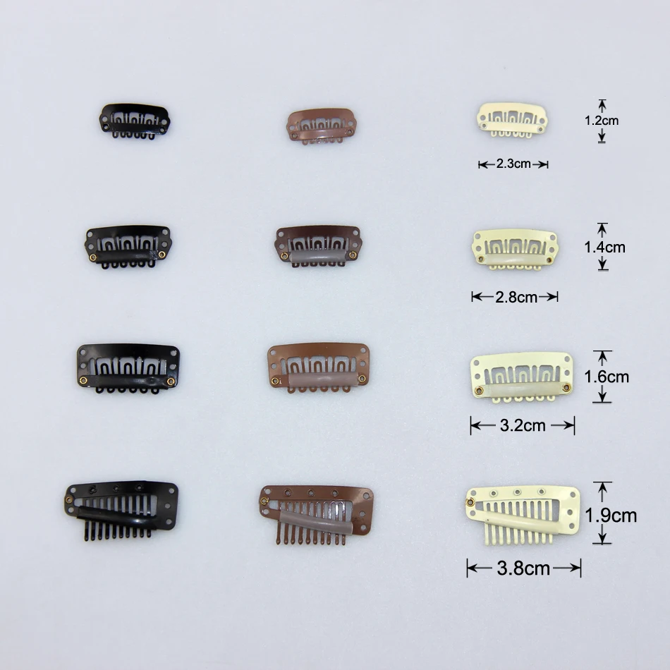 3.2Cm Haar Pruik Clips 100Pcs + Weven Draad 1Roll + Inslag Naald C Stijl 5 Stuks Voor Haarverlenging Pruik Diy Salon Maken