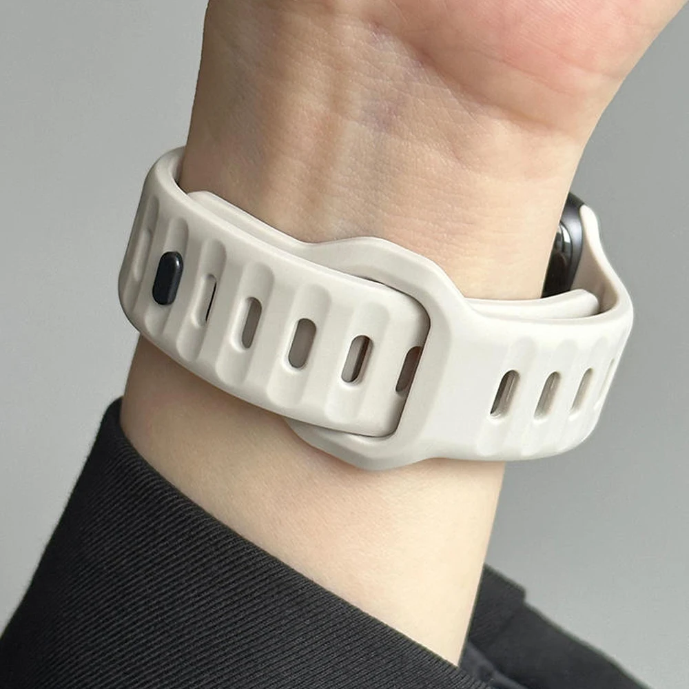 Силиконовый ремешок для Apple Watch 46 42 мм, водонепроницаемый спортивный браслет для Iwatch 10 9 8 SE ultra49 мм 45/40 мм, аксессуары для наручных часов