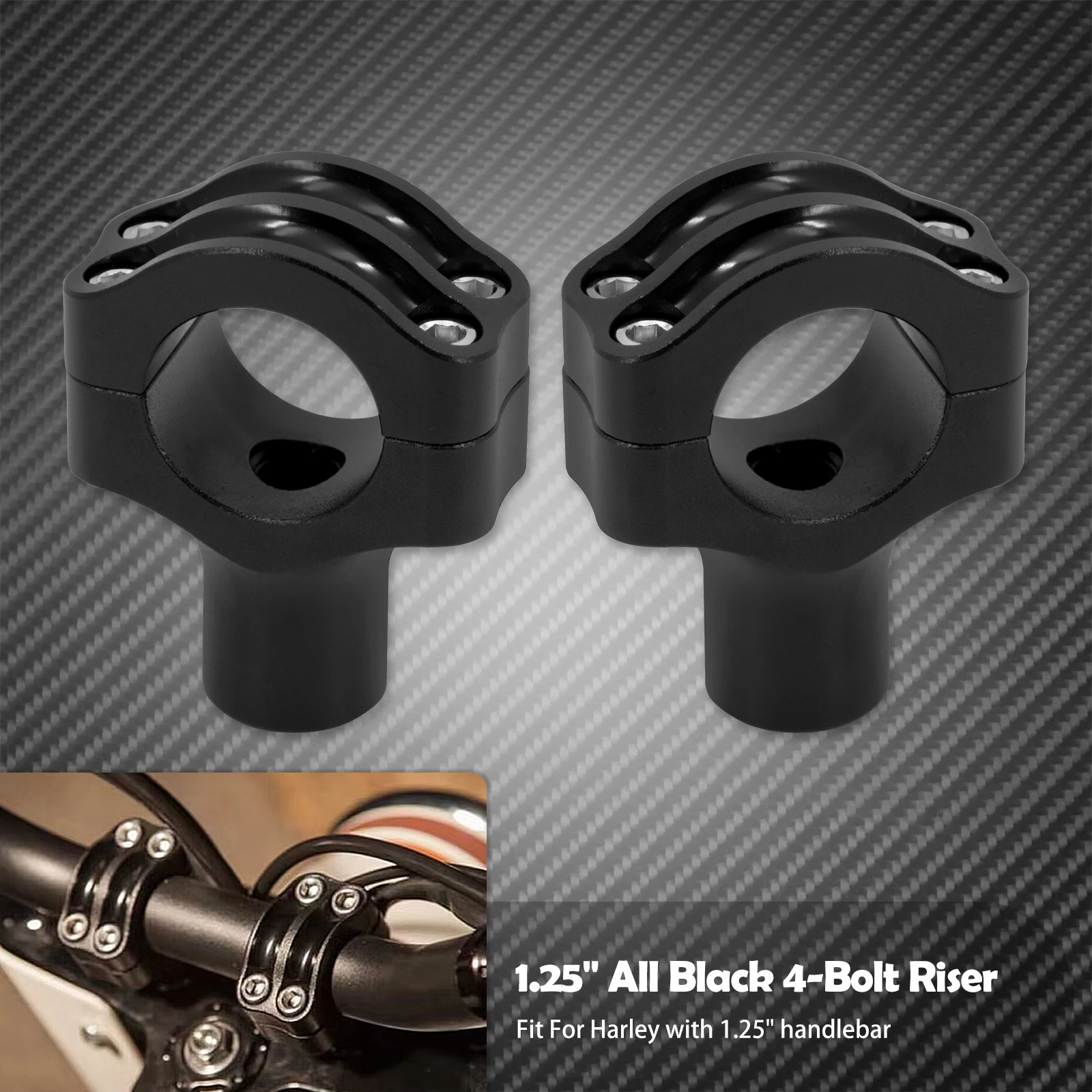 FouncY Moto Aluminium indicateur Lumineux Guidon Barre supérieure Riser Pinces Montage pour Harley Sportster 883 XL Pièces Rechange (Color : Chrome