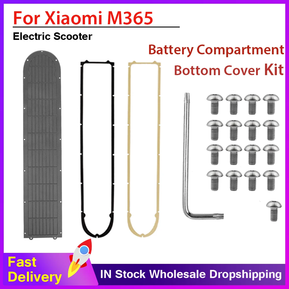 Battery Compartment Bottom Cover For Xiaomi M365 Scooter kit Silicone Foot Pad With 17PCS Bottom Battery Cover Screws Repaired