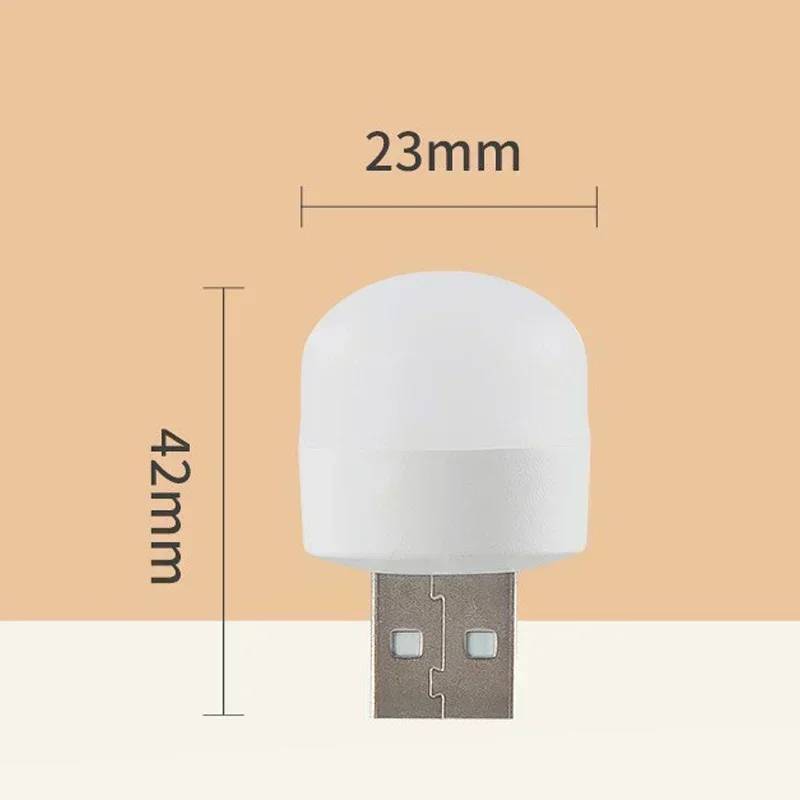 1/50 pçs usb luz noturna mini usb plug-in lâmpada led banco de potência do computador usb luzes do livro leitura redonda proteção para os olhos lâmpadas noturnas