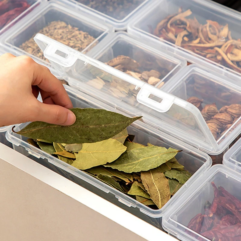 Transparent Seasoning Box Kitchen Organizer Storage Boxes Condiment Containers With Lids Spice Sugar Salt Bottle