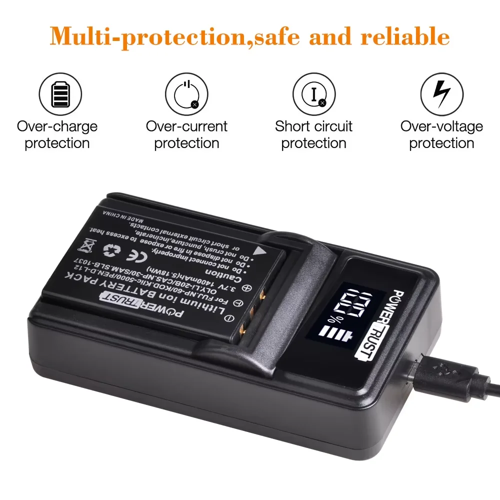 NP-120 بطارية/شاحن بطارية ل Fujifilm NP-120B ، FinePix 603 ، F10 ، F11 ، M603 التكبير ، PX 1657 ، PENTAX D-LI7 ، CONTAX BP-1500S