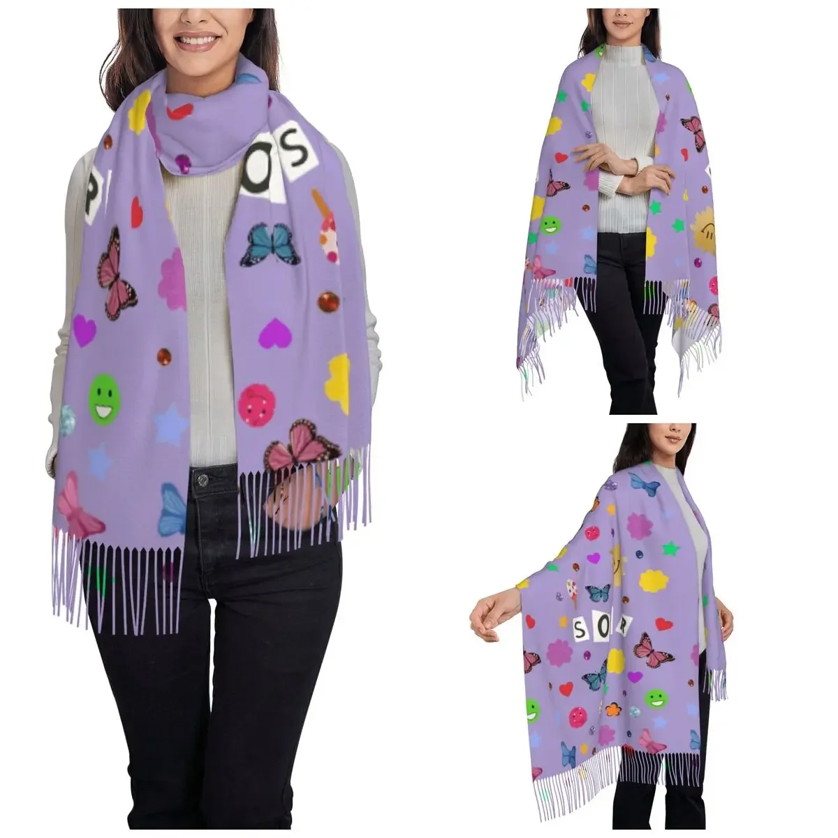 Vampire Rodrigos Sour Designs Scarf for Womens Winter Fall Pashmina Shawls and Wrap Long Large Shawl Scarf for Ladies