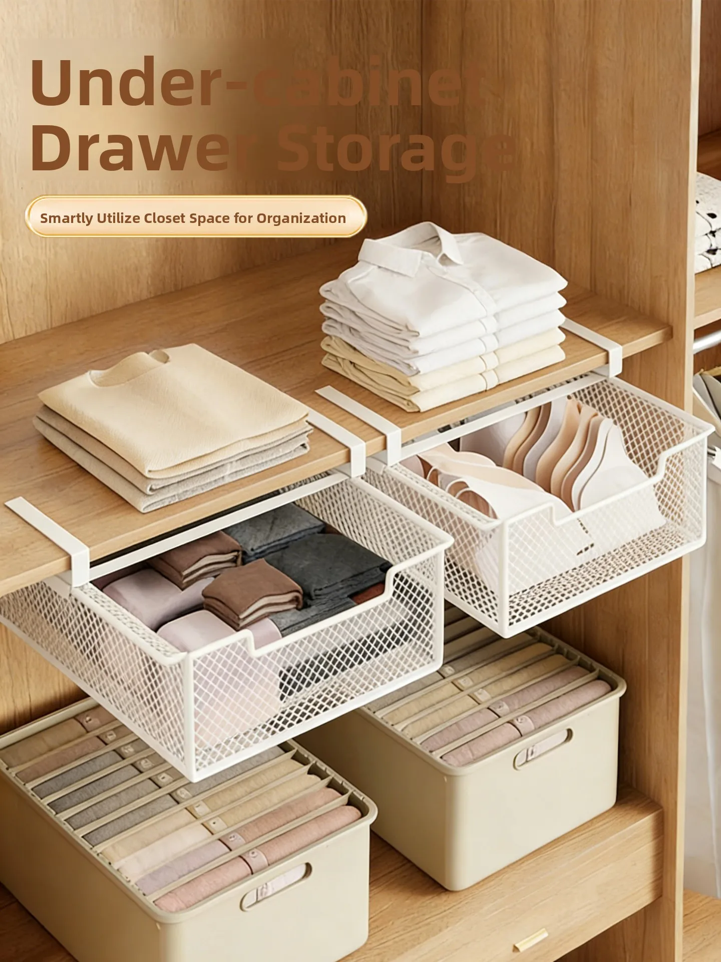 

Подвесной органайзер для хранения нижнего белья и носков, многослойная корзина для гардероба, японский стиль, защита от запаха, для домашнего использования