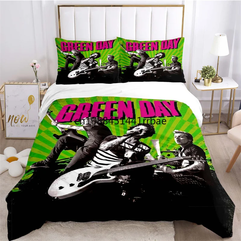 

GreenDay Band Logo Poster Duvet Cover Sets Printed Bedding Set Double Queen King Size 2/3pcs,Bettbezug