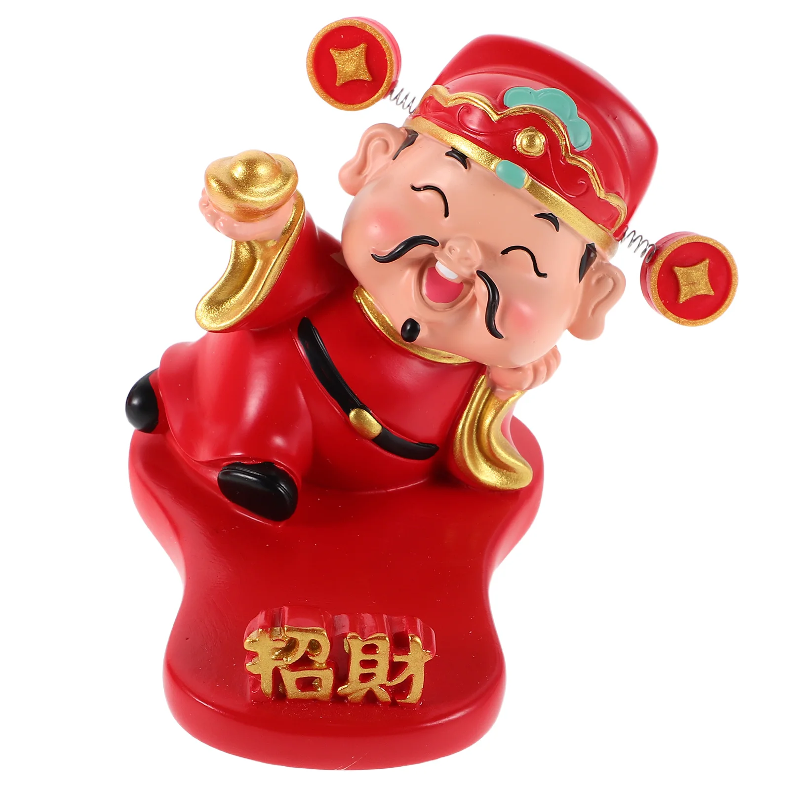 

1Pc Car Dashboard Phone Holder Resin Wealth God Statue Mini Office Decor Lucky Charm Prosperity Symbol Fortune Sculpture Desk