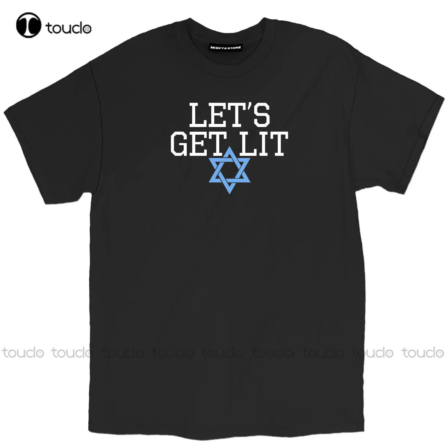 Men'S T-Shirt Newest Lets Get Lit Funny Unisex Hanukkah Holiday Loose Fit T-Shirt Tee Base Shirt Custom aldult Teen unisex