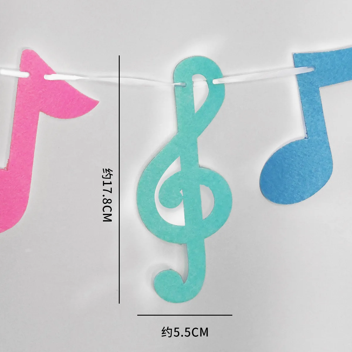 Ins Colorful Felt Music Note Pull Flag Banner Kids Birthday Wedding Rock Music Festival Party Hanging Garland Home Decoration