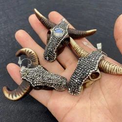 Wholesale Multicolor Bull Head Shape Pendant Acrylic Used in Jewelry Making DIY Handmade Accessories Beaded Decoration Fashion