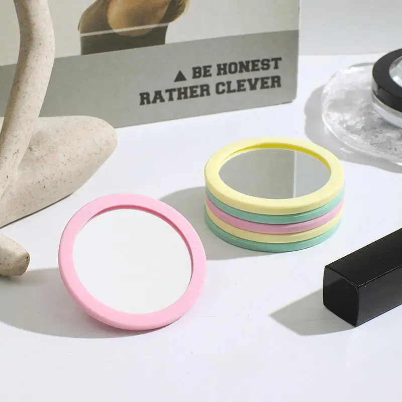 Draagbare ronde siliconen cosmetische spiegel Mini make-upspiegel voor handtas Portemonnee Zak Compact cosmetisch schoonheidshulpmiddel