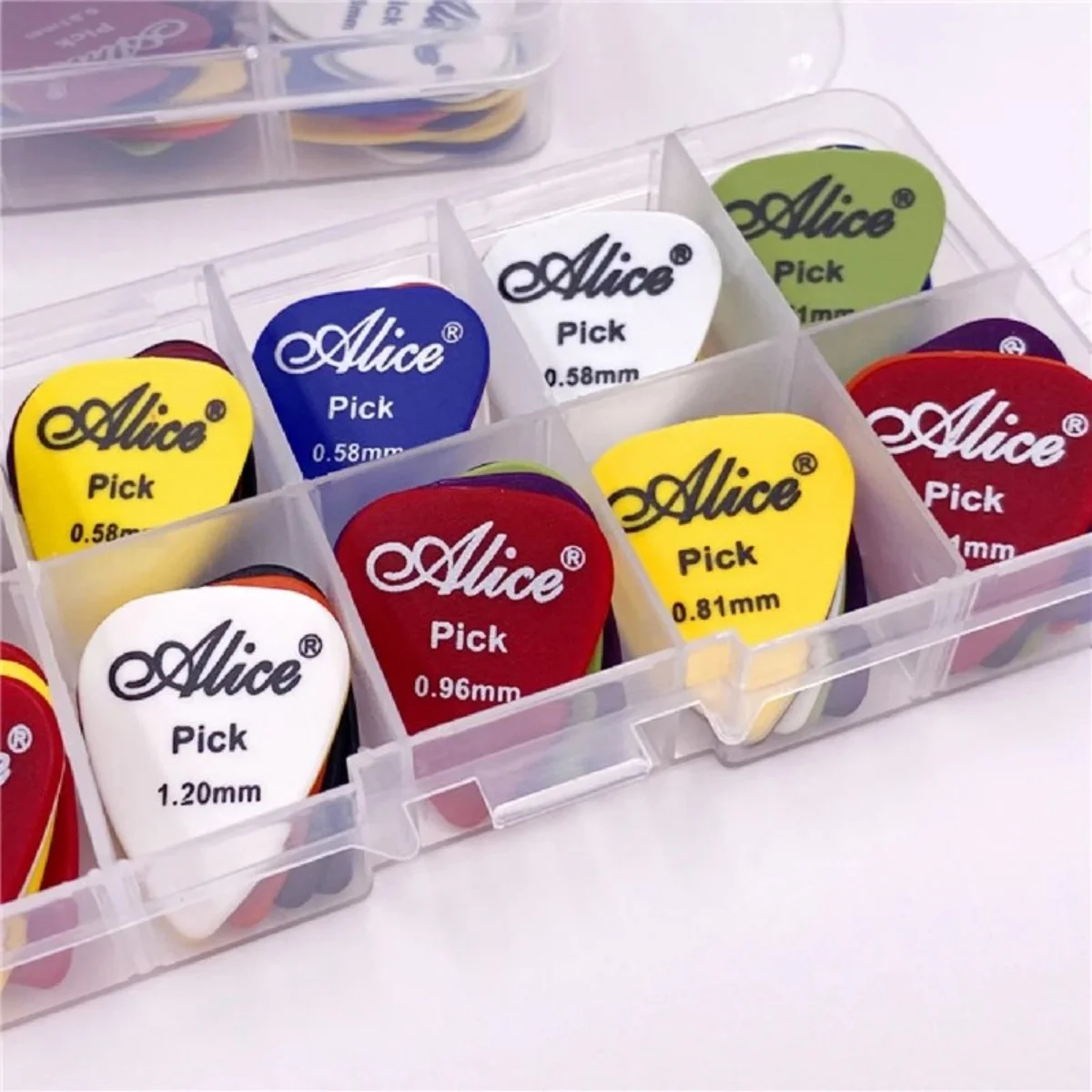 Alice 12/24/50/100 Unidades de Palhetas de Guitarra ABS Mistas, Plectro de Plástico Premium Multicolorido para Acessórios de Guitarra Elétrica/Baixo/Ukulele