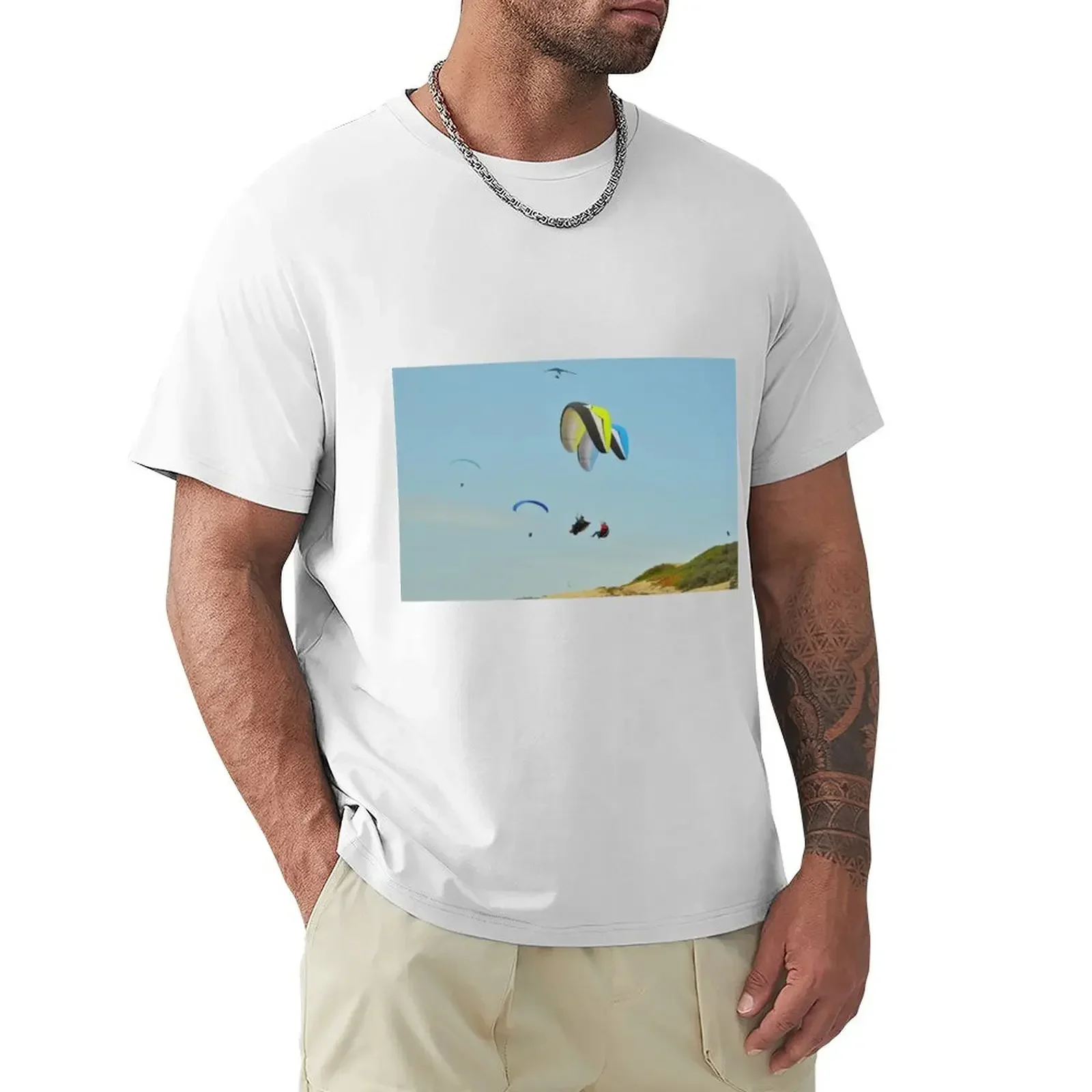 Paragliding T-Shirt plain customizeds summer top blanks t shirt men outfits for mens designer clothing harajuku men's t-shirts