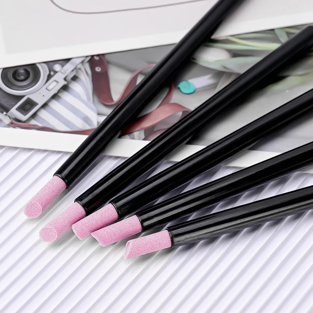 5pcs Dead Skin Remover Nail Quartz Stone Pen Exfoliating Nail Cuticle Remover Pusher Nail Grinding Pen Polish Manicure Art Tools