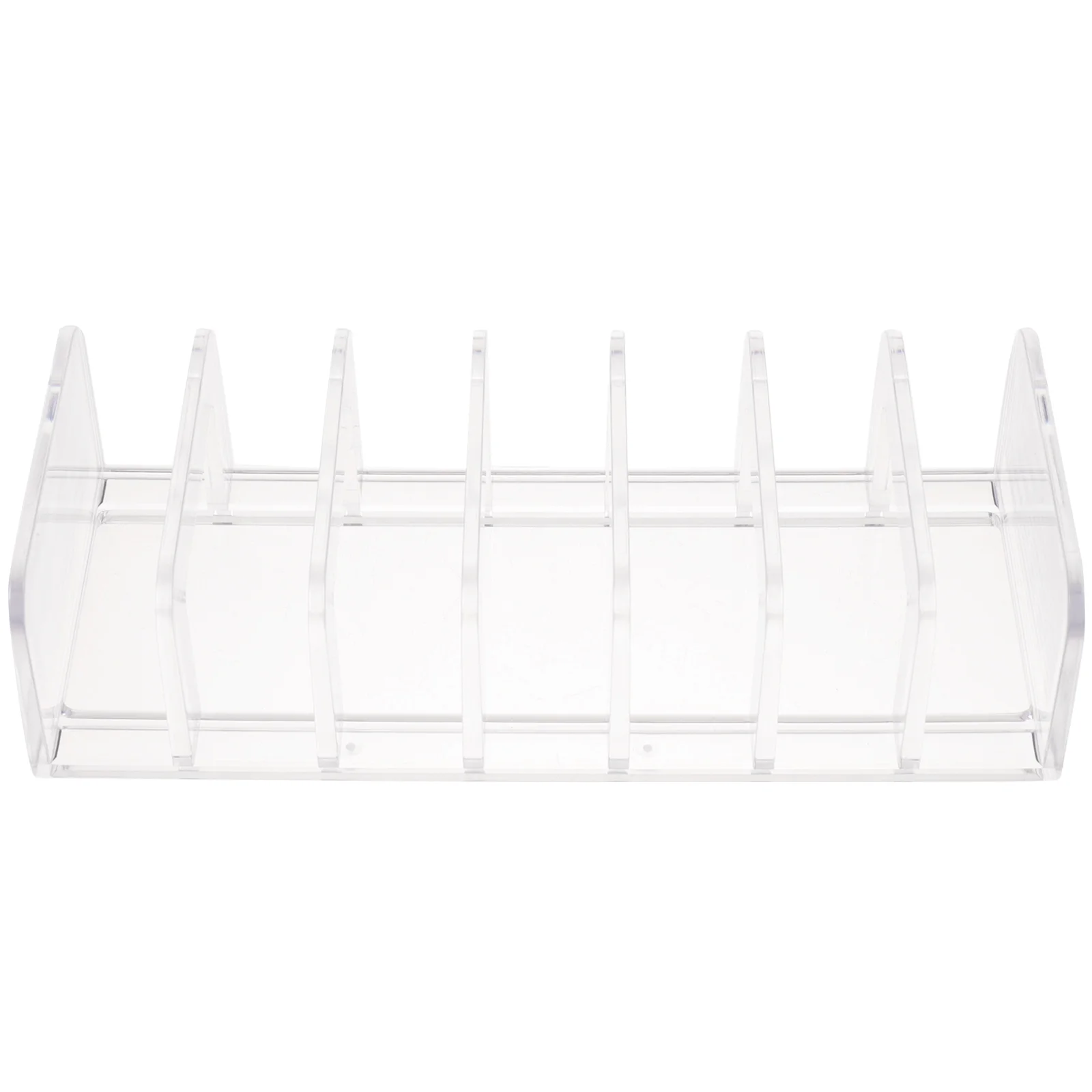 

Eyeshadow Palettes Organizer with 7 Compartments Clear Makeup Storage Box for Blush Contour Powder Eyebrow Pencil Desktop Craft