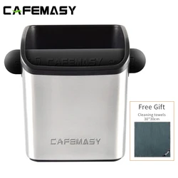 Knock Box para café Espresso molido, cubo de basura antideslizante de acero inoxidable, herramientas domésticas para Barista, accesorios de cafetería