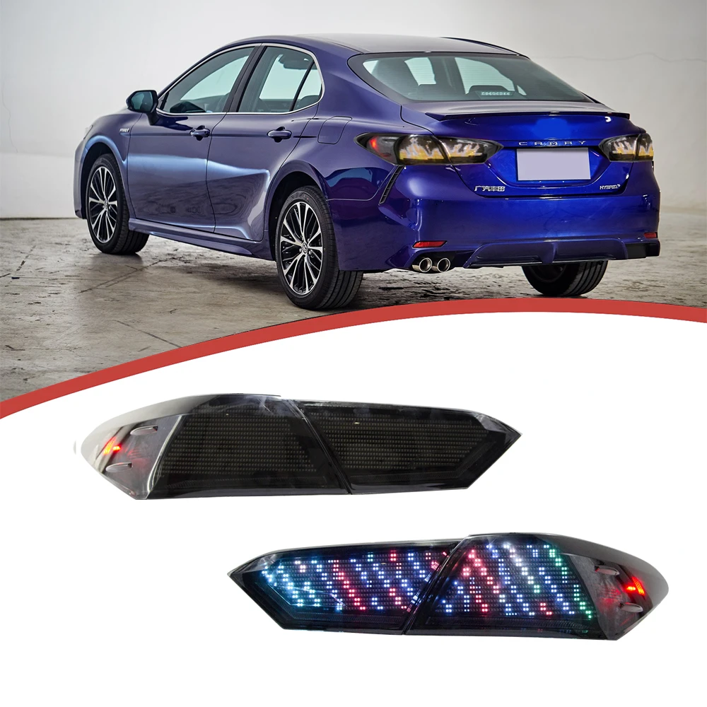 

DK Motion Factory 2018-2023 для Toyota Camry 8 Gen Th LE/SE/XLE/XSE/TRD RGB цифровые светодиодные фонари задние фонари дымчатые линзы материал ABS