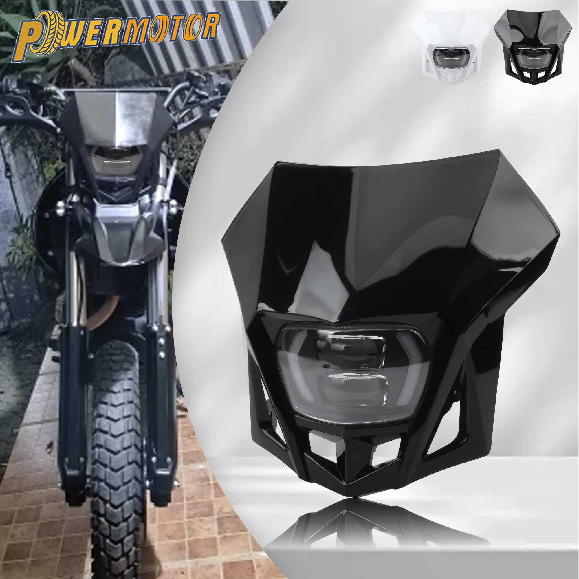 

Светодиодная фара для мотоциклов DirtBike с обтекателем для KTM Yamaha Kawasaki Suzuki Honda KLX CRF YZ 250 450, модифицированная для мотокросса и супермото