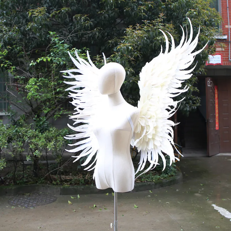 Feathered Angel Wings Featuring Beige Large-sized  Bridal Photography Studio Runway Shows Multiple Colors