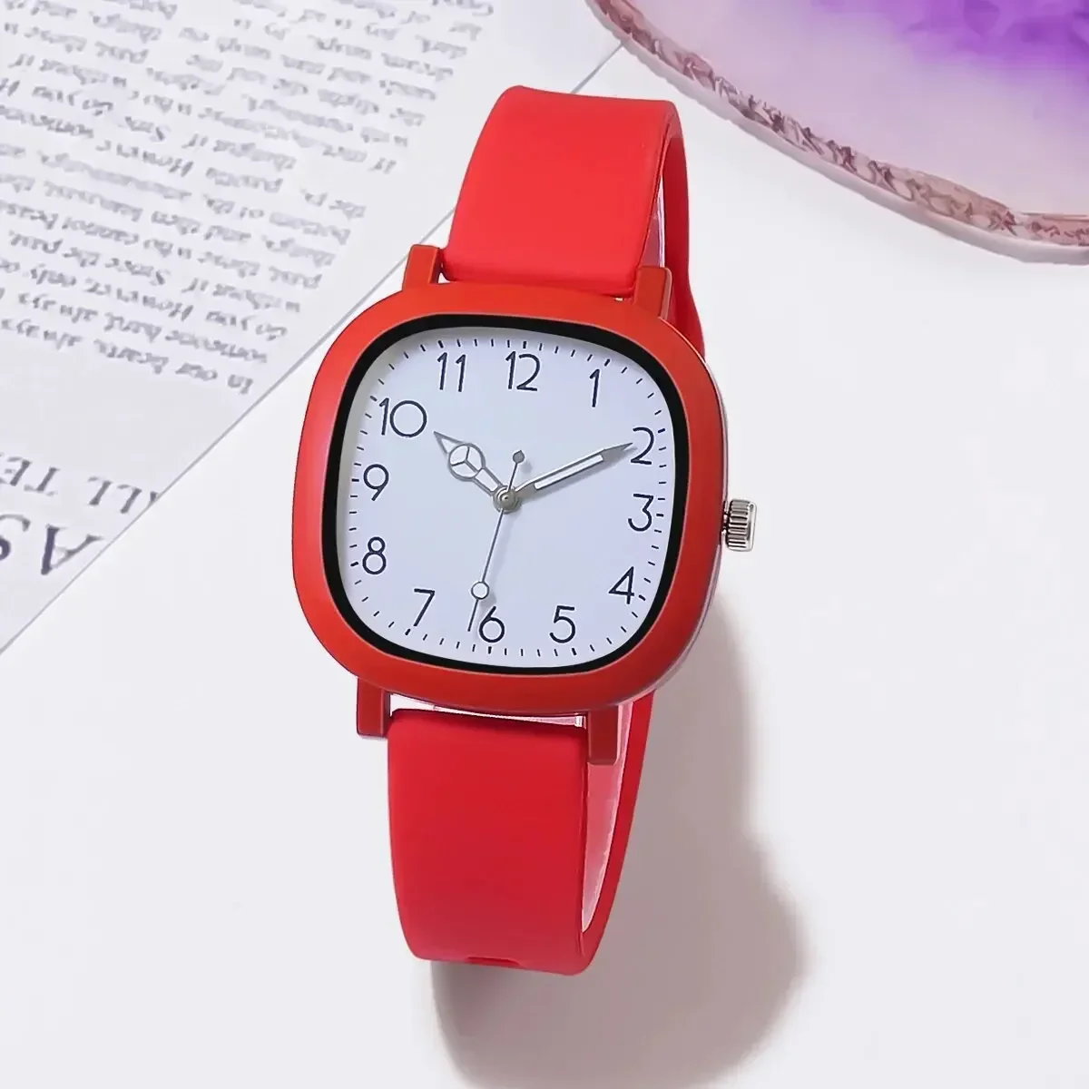 Reloj de cuarzo para mujer con superficie Digital árabe Simple a la moda, reloj deportivo de silicona para mujer