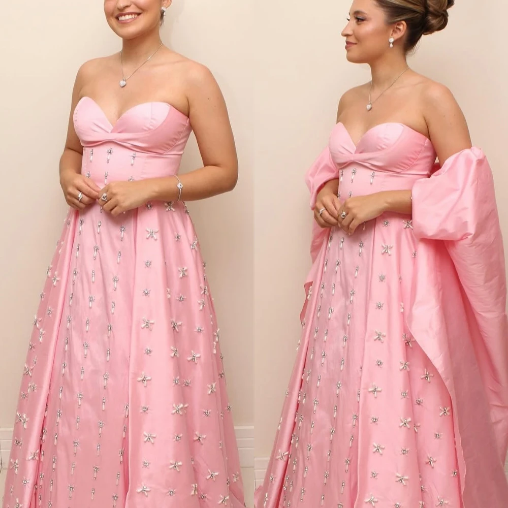 فستان سهرة على شكل قلب عالي الجودة مخصص، فستان كوكتيل كلاسيكي من الساتان، فساتين مناسبة خاصة من الكريستال بدون أكمام #4