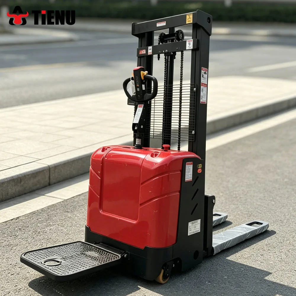 A Best Selling Factory Direct Product Featuring Adjustable Forks and a Compact Design a Semi Electric Portable Stacker