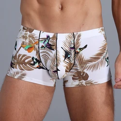 Sexy New Men's Panties Underwear Ice Silk Men Printing Underpants Seamless Boxers