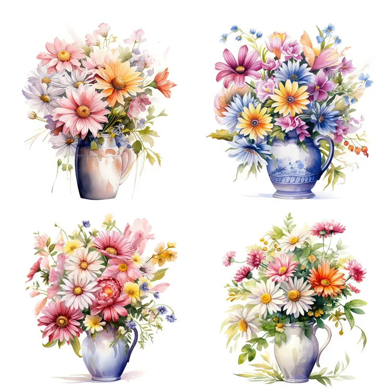 C51# Minimalist flowers  Wall Sticker Bathroom Toilet Decor Decals Living Room Cabinet Home Decoration Self Adhesive Mural